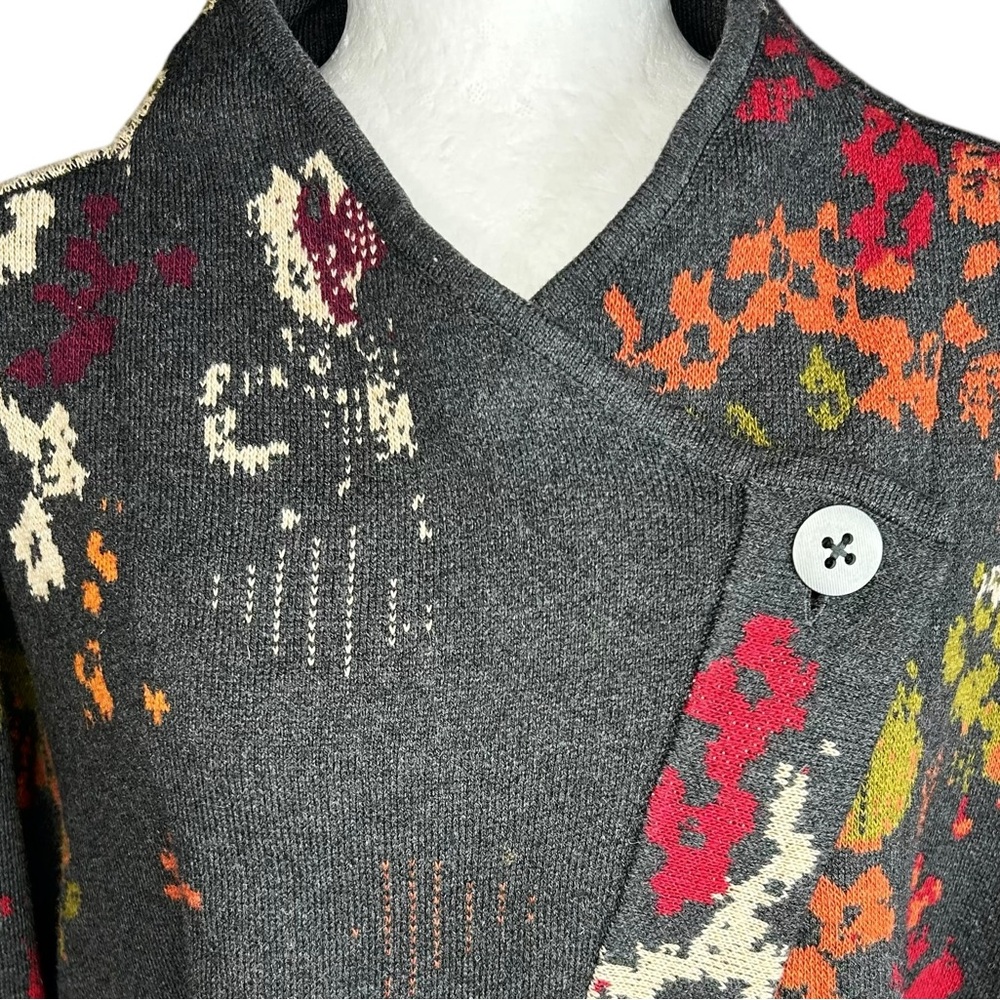 J. Jill Madison Floral Duster Long Cardigan Sweater 4X Spring Alpaca Wool Blend - Picture 8 of 15